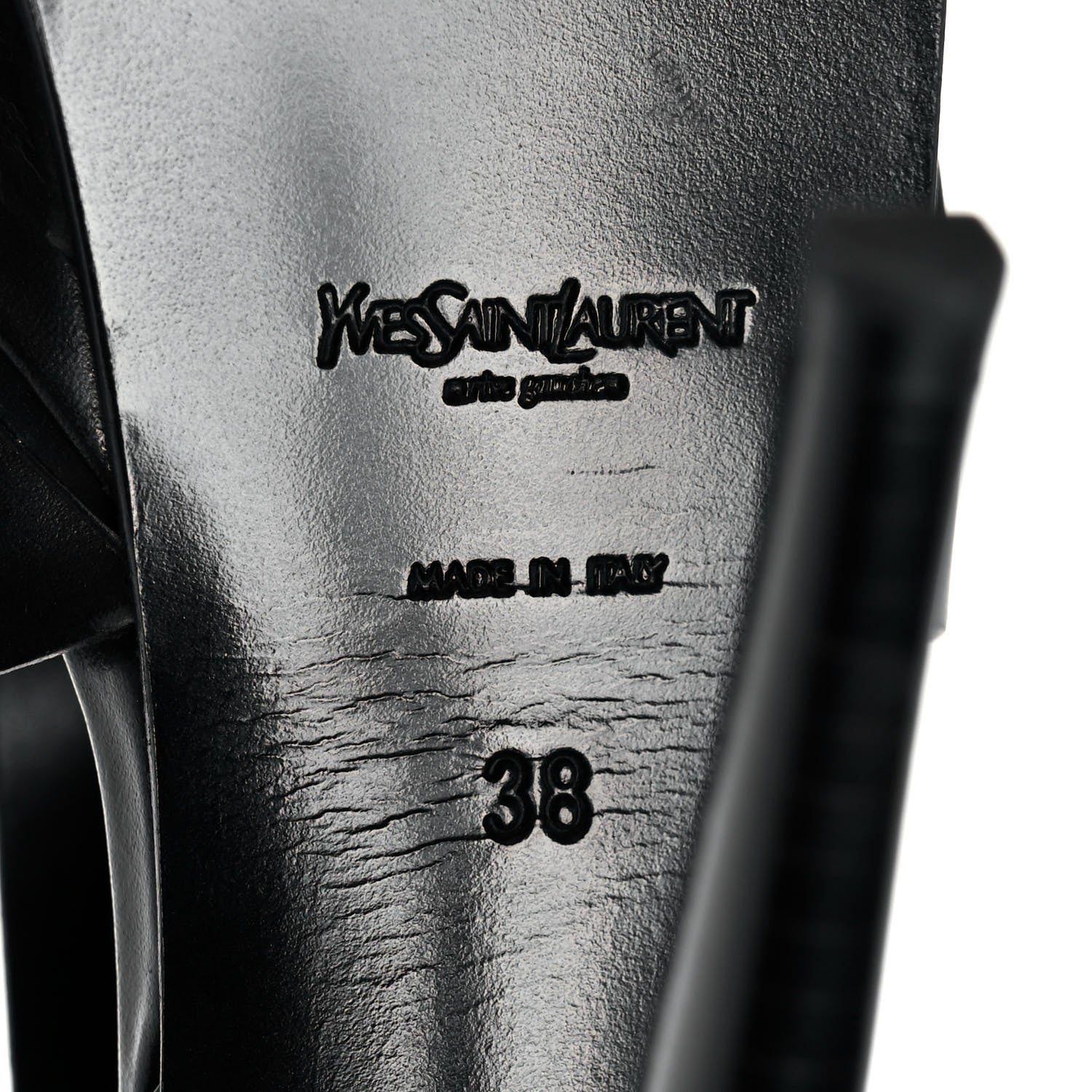 Saint Laurent Calfskin Tribute 105 Platform Sandals 38 Black 6 of 9