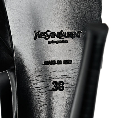 Saint Laurent Calfskin Tribute 105 Platform Sandals 38 Black 6 of 9