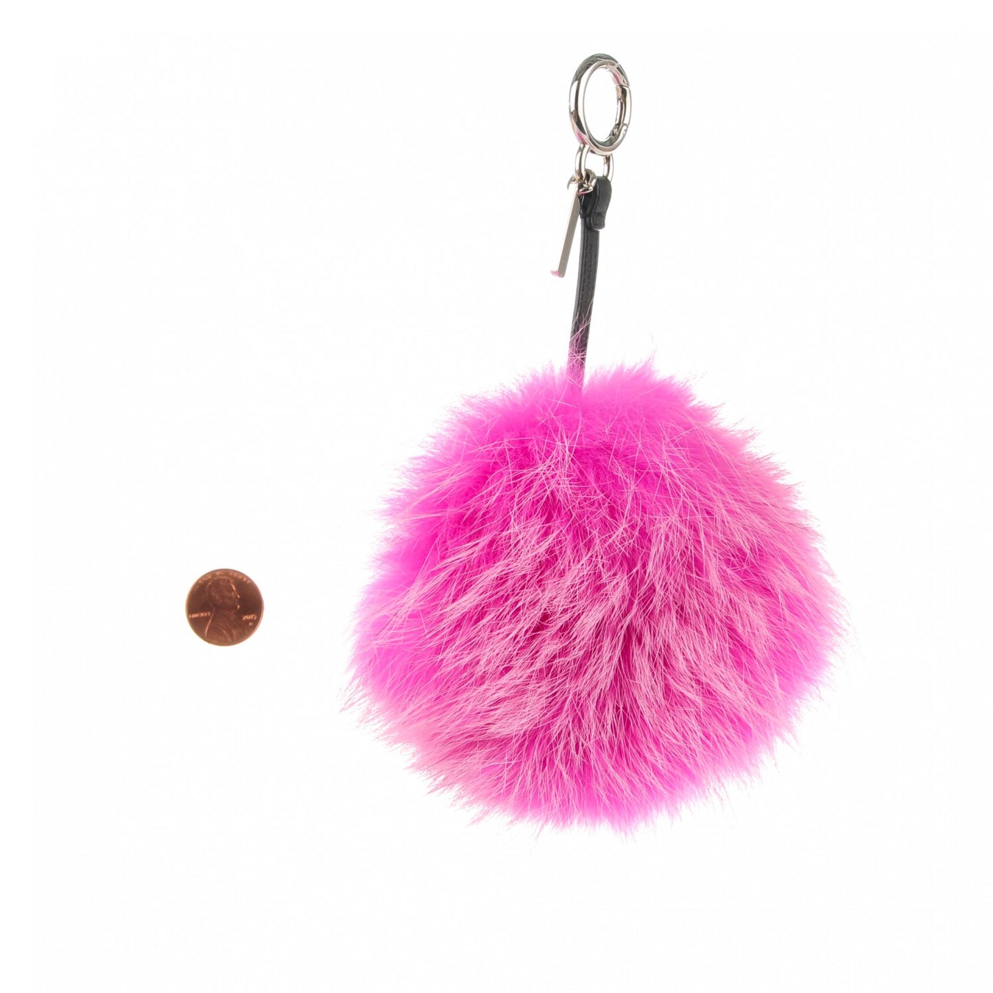 Fox Fur Shearling Crystal Tria Monster Bag Bug Charm Bubblegum