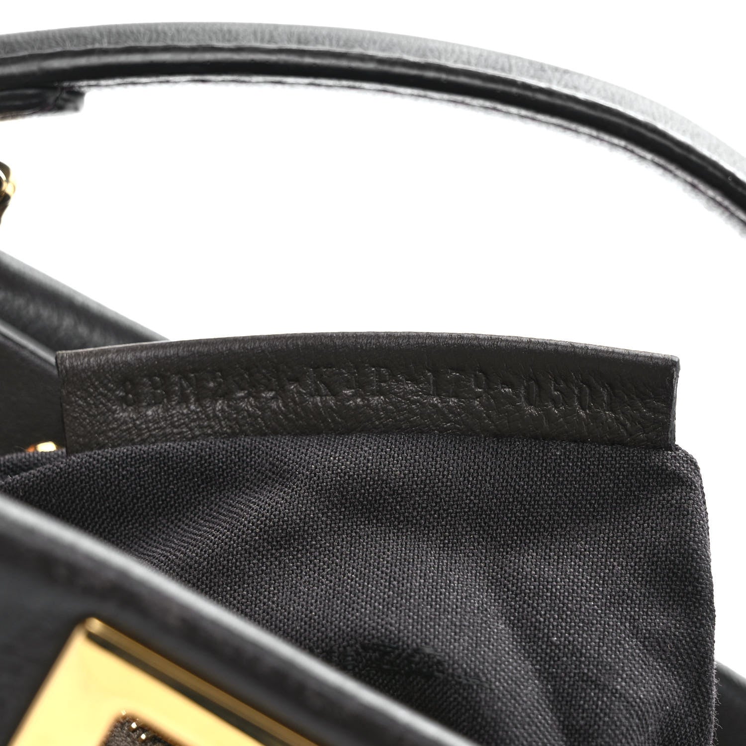 Fendi Nappa Mini Peekaboo Iconic Satchel Carbone 7 of 13