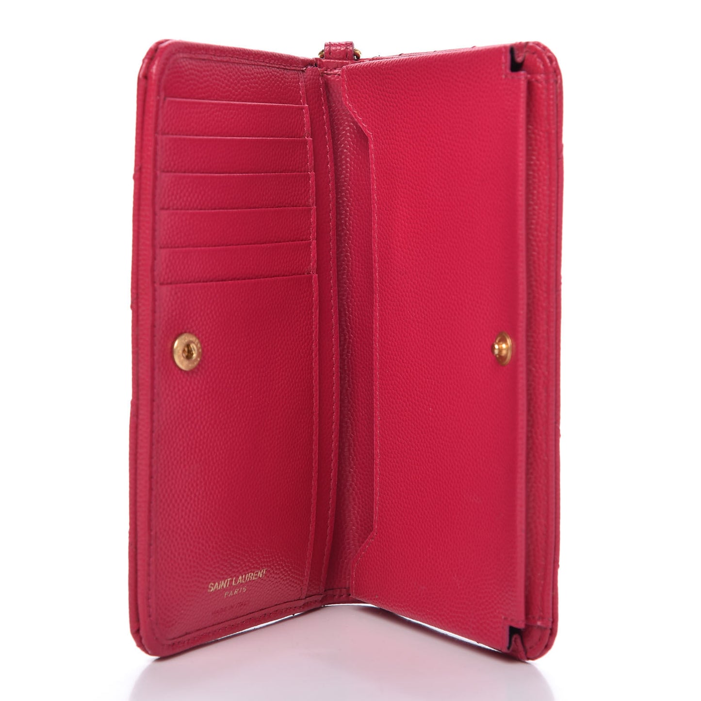Grain De Poudre Matelasse Chevron Monogram Zip Around Wallet Fuchsia