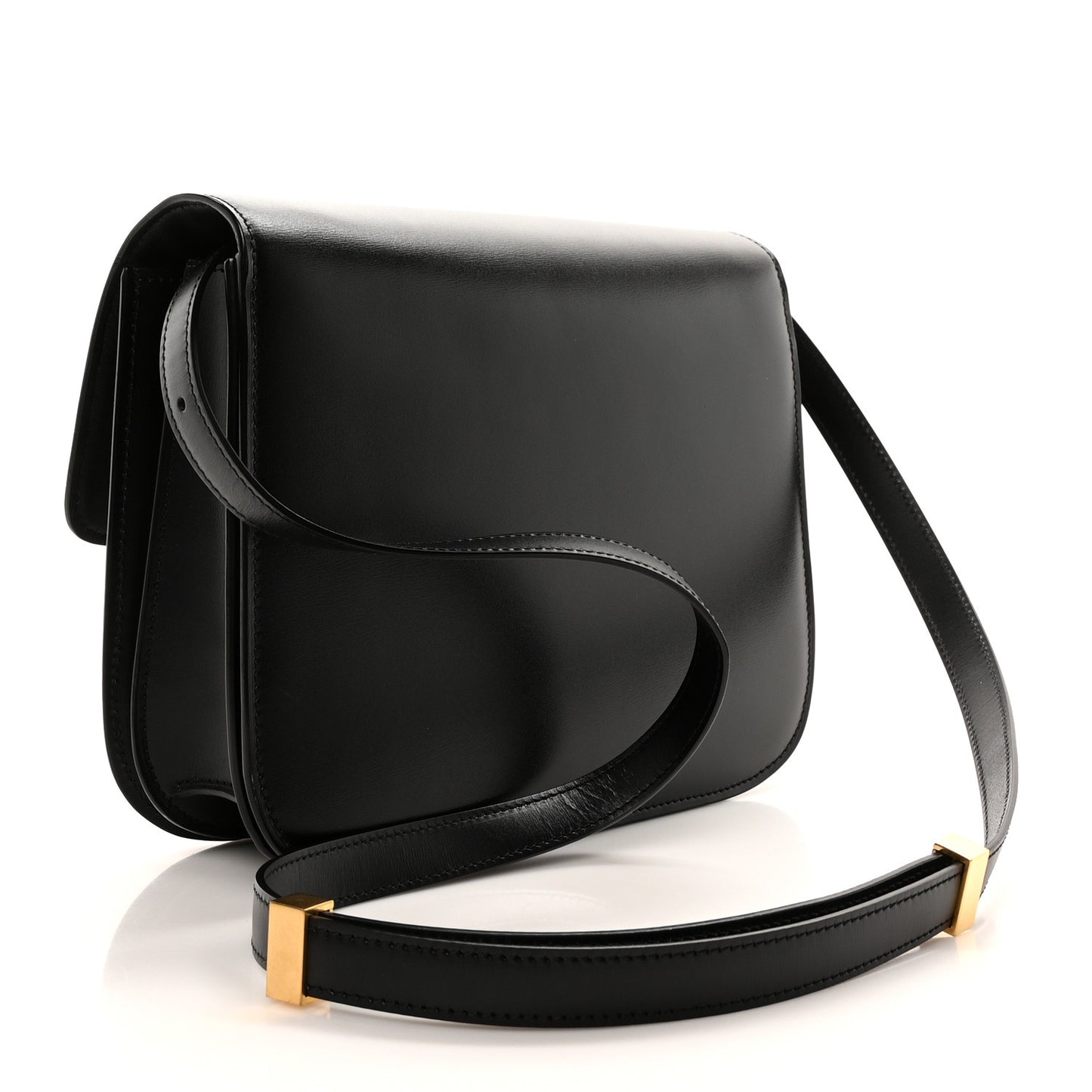 Box Calfskin Medium Classic Box Flap Bag Black