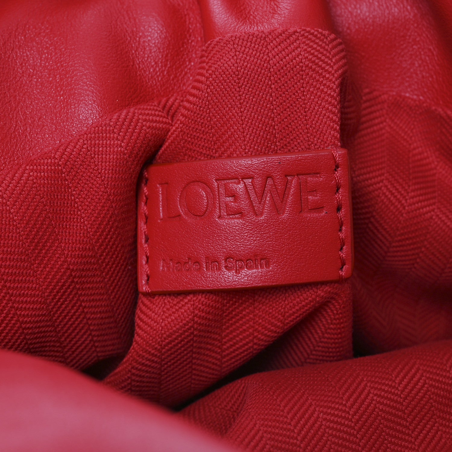 Loewe Calfskin Flamenco Puffer Knot Bag Red 6 of 11