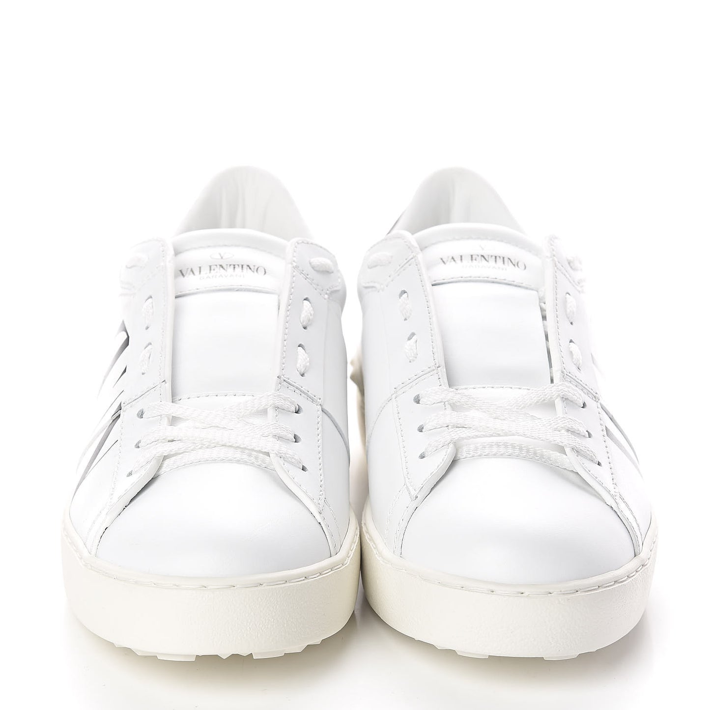 Calfskin VLTN Rockstud Open Sneakers 39.5 White