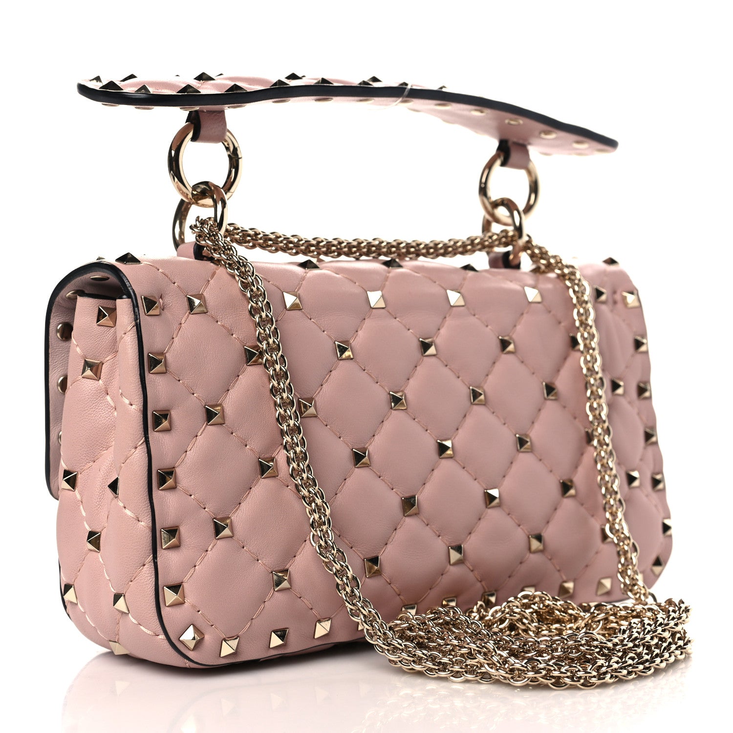 Valentino Garavani Nappa Small Rockstud Spike Shoulder Bag Water Rose 3 of 9