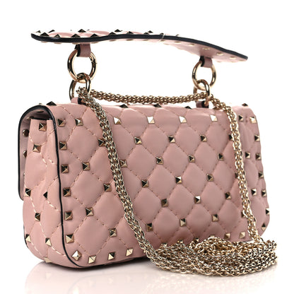 Valentino Garavani Nappa Small Rockstud Spike Shoulder Bag Water Rose 3 of 9