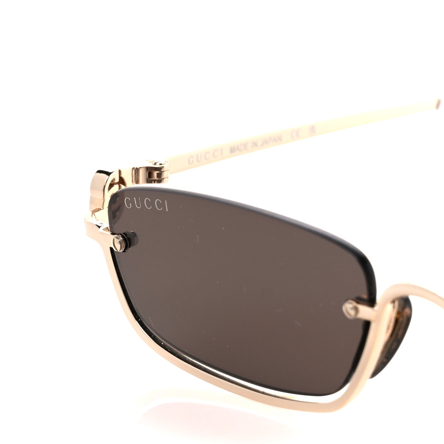 Metal Rectangular Frame Sunglasses GG1278S Brown Gold