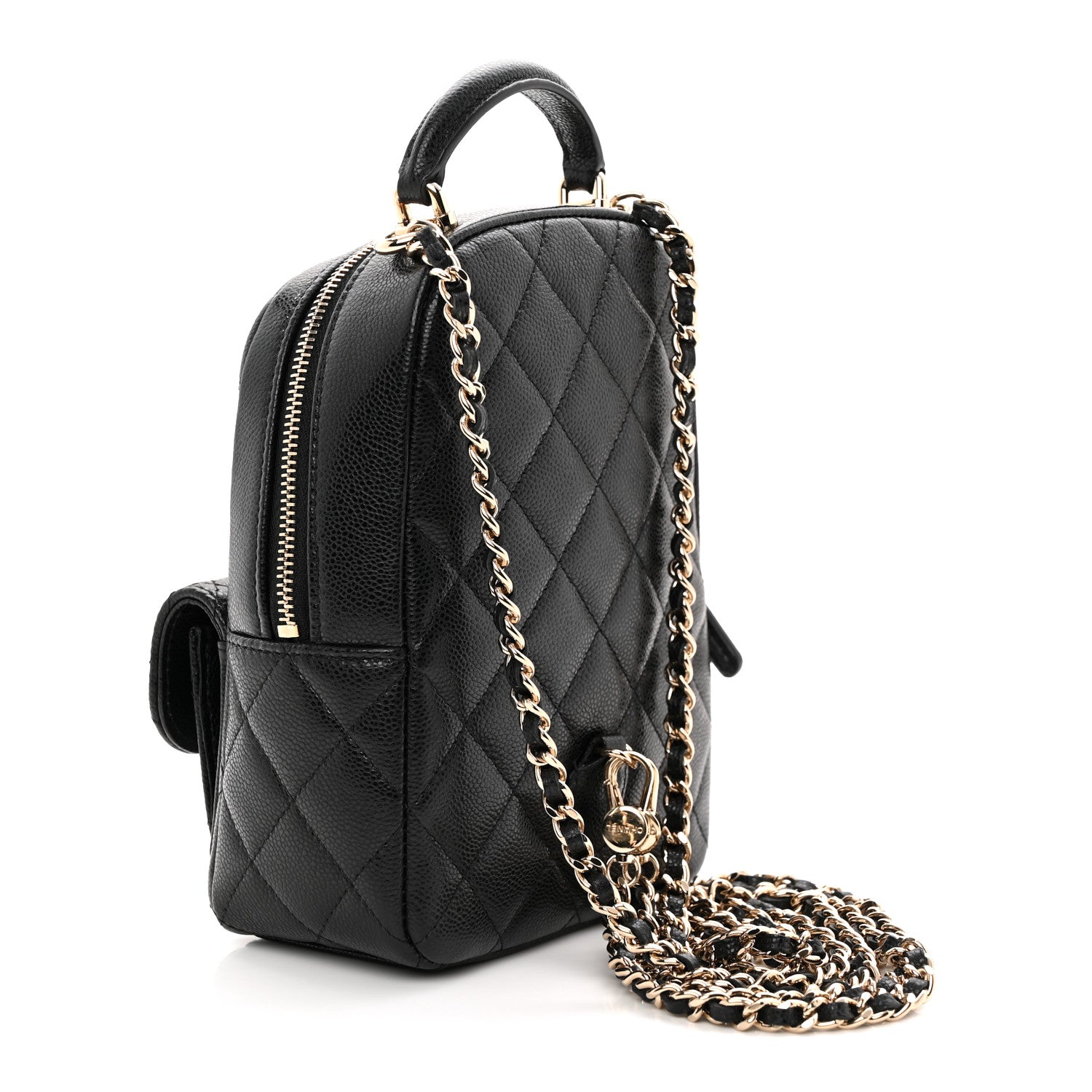 Chanel Caviar Quilted CC Mini Classic Backpack Black