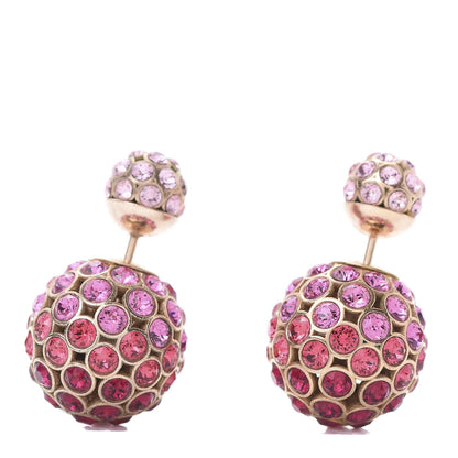 Christian Dior Crystal Mise En Dior Tribal Earrings Pink Gold 1 of 5