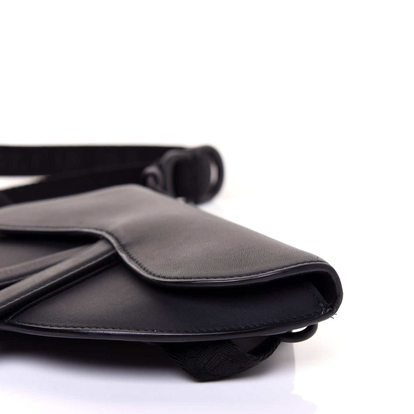 Ultra Matte Calfskin Saddle Belt Bag Black