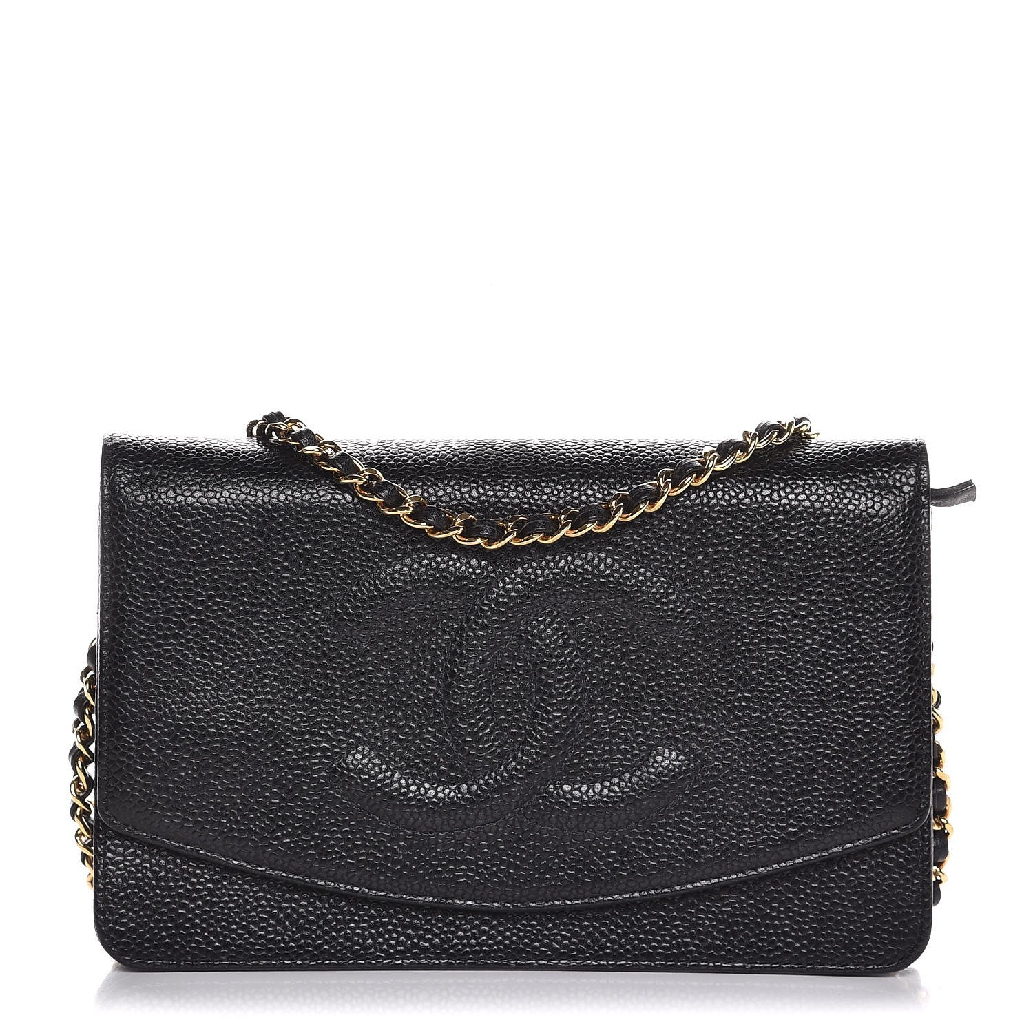 Chanel Caviar Timeless CC Wallet On Chain WOC Black 1 of 9