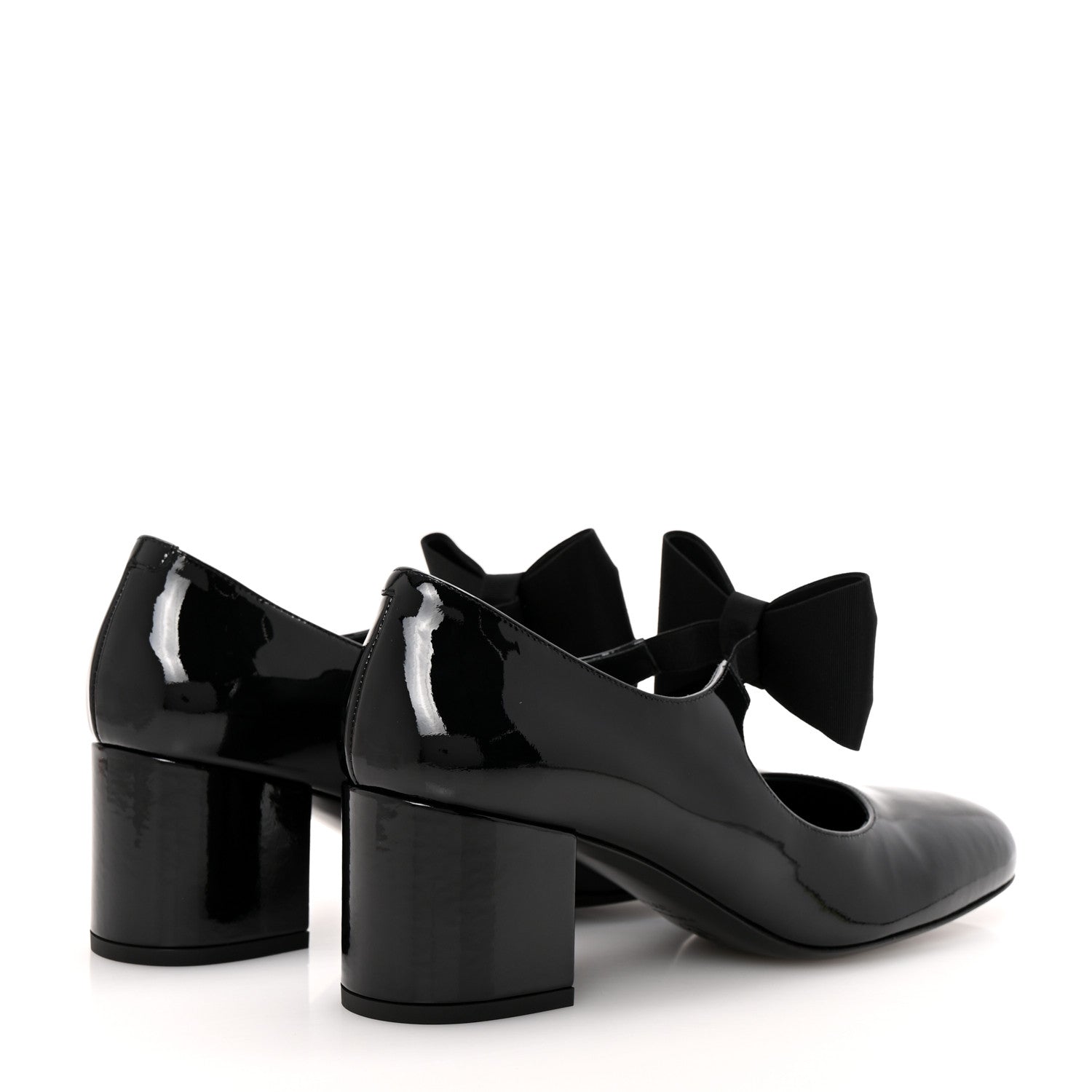 Chanel Patent Calfskin Grosgrain CC Mary Jane Pumps 39.5 Black 5 of 10
