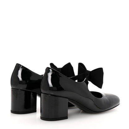 Chanel Patent Calfskin Grosgrain CC Mary Jane Pumps 39.5 Black 5 of 10