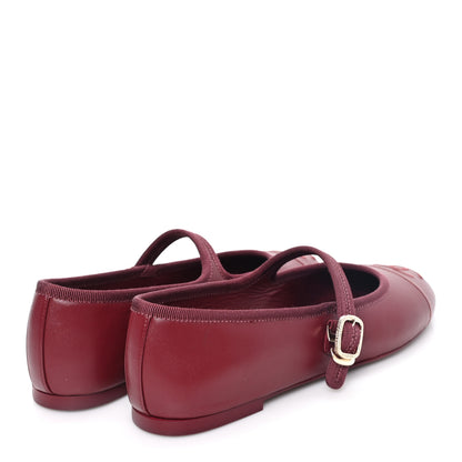 Chanel Lambskin Mary Jane Flats 39 Burgundy 5 of 10