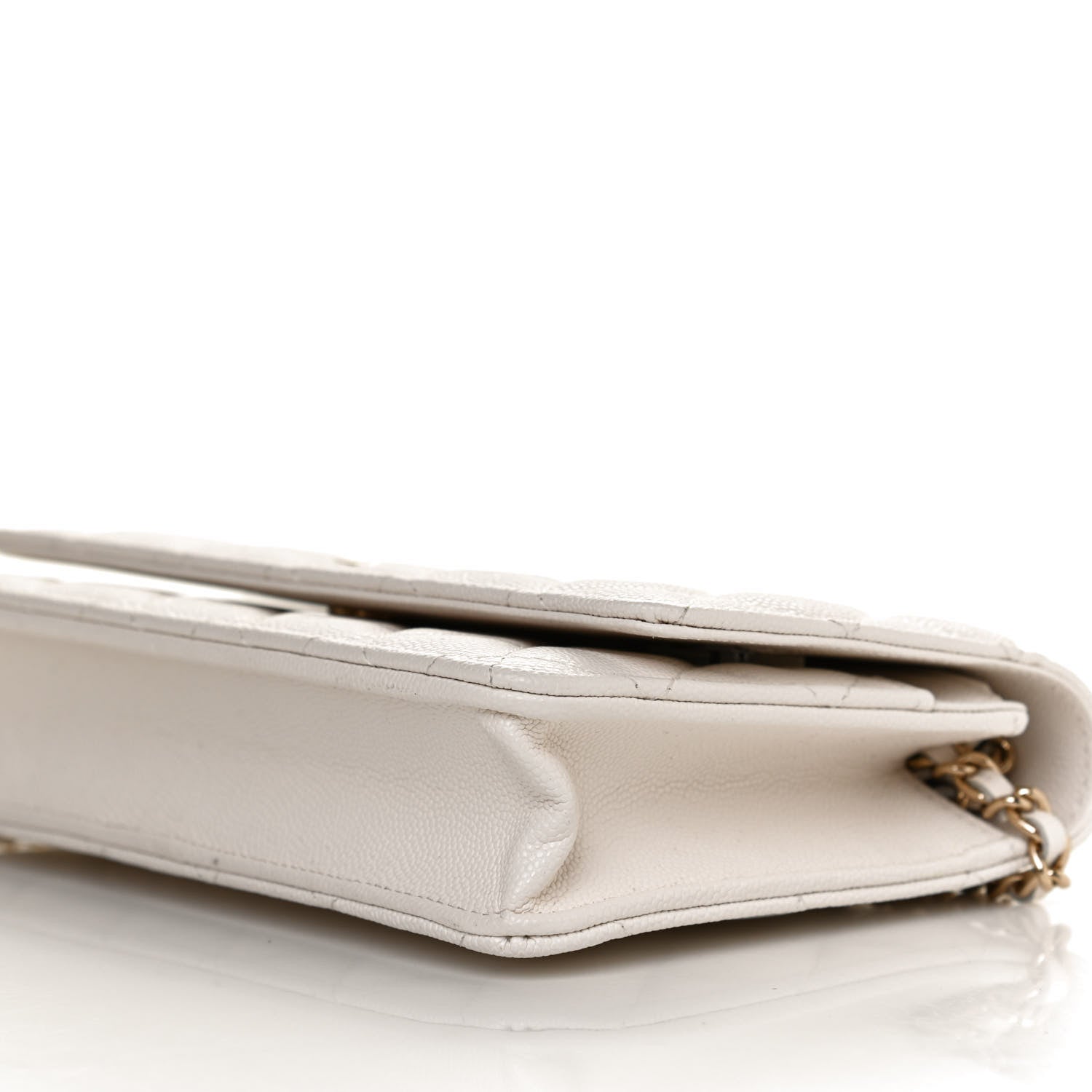 Chanel Caviar Quilted Wallet With Charms On Chain WOC White 6 of 11
