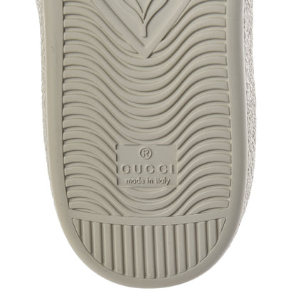 Gucci Calfskin Ayers Web Flames Embroidered Mens Ace Sneakers 10 Off White 7 of 8
