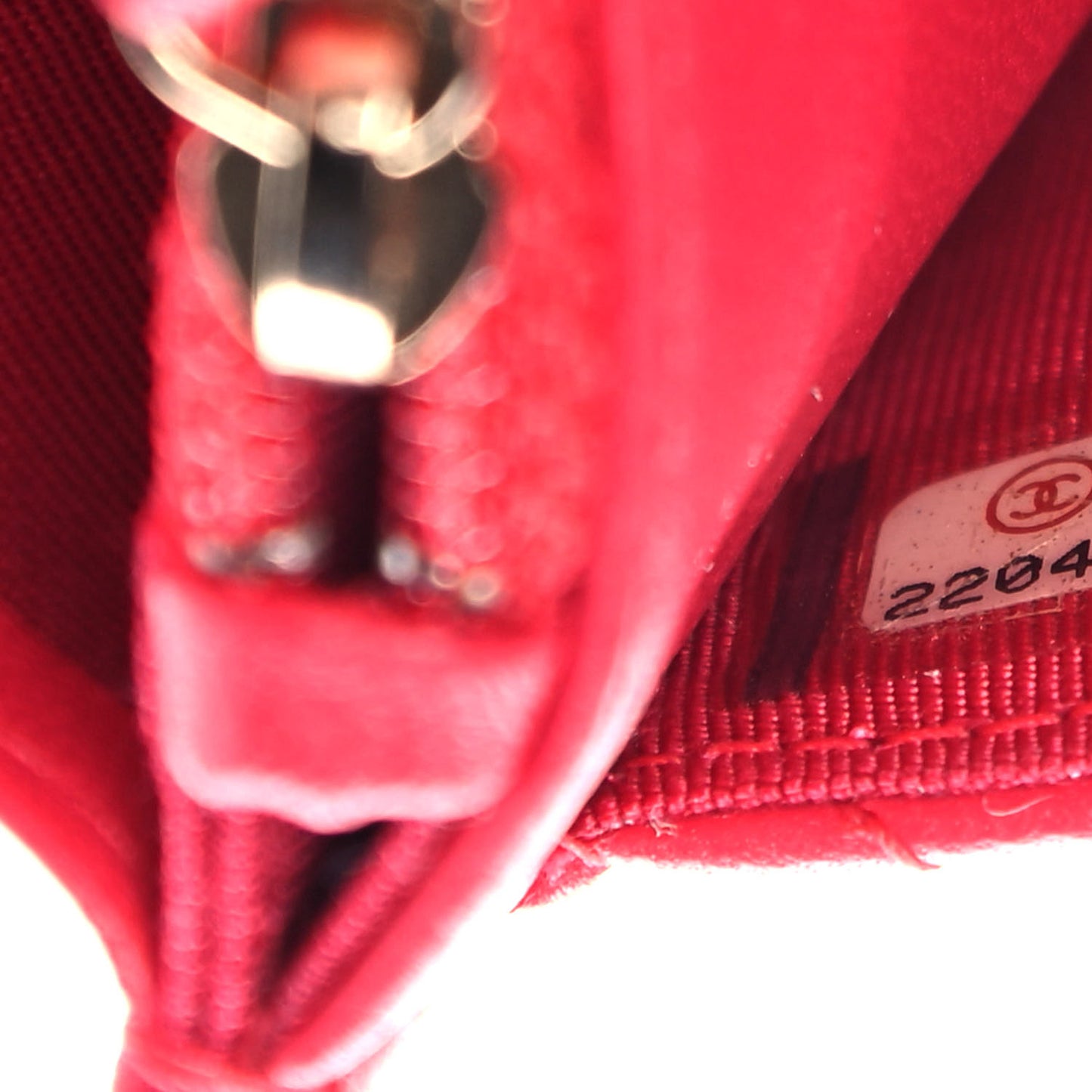 Lambskin Quilted Wallet On Chain WOC Light Red