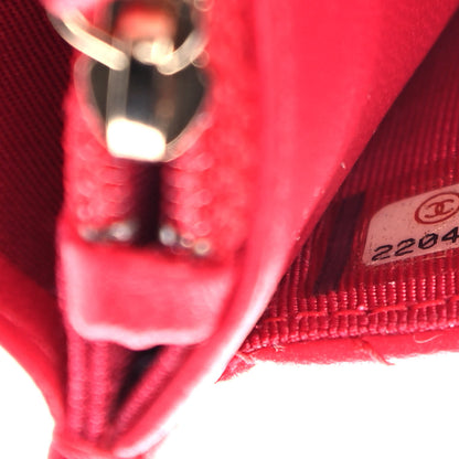 Chanel Lambskin Quilted Wallet On Chain WOC Light Red 8 of 15