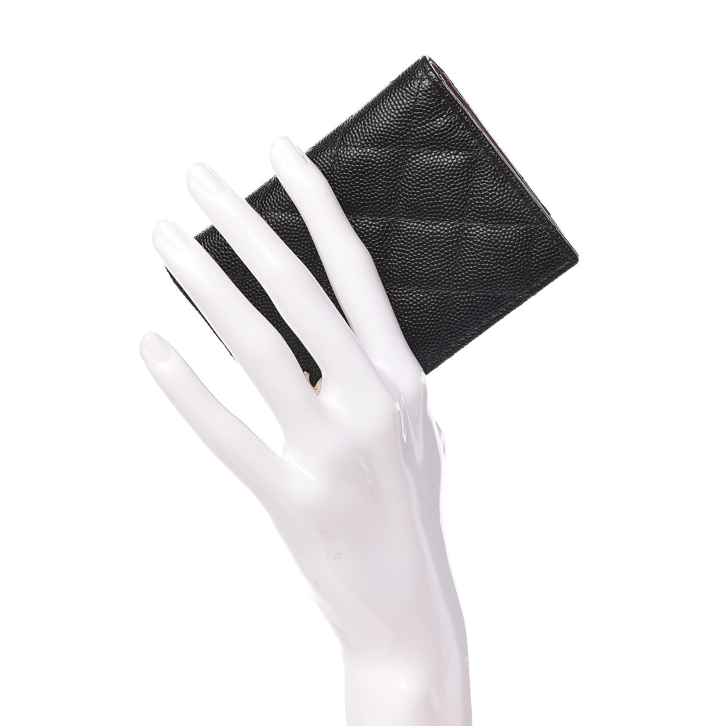 Caviar Quilted Card Holder Wallet Black