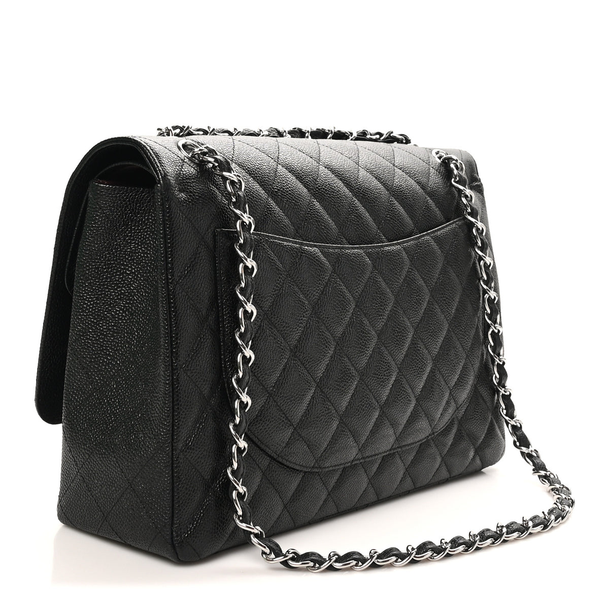 Caviar Quilted Maxi Double Flap Black