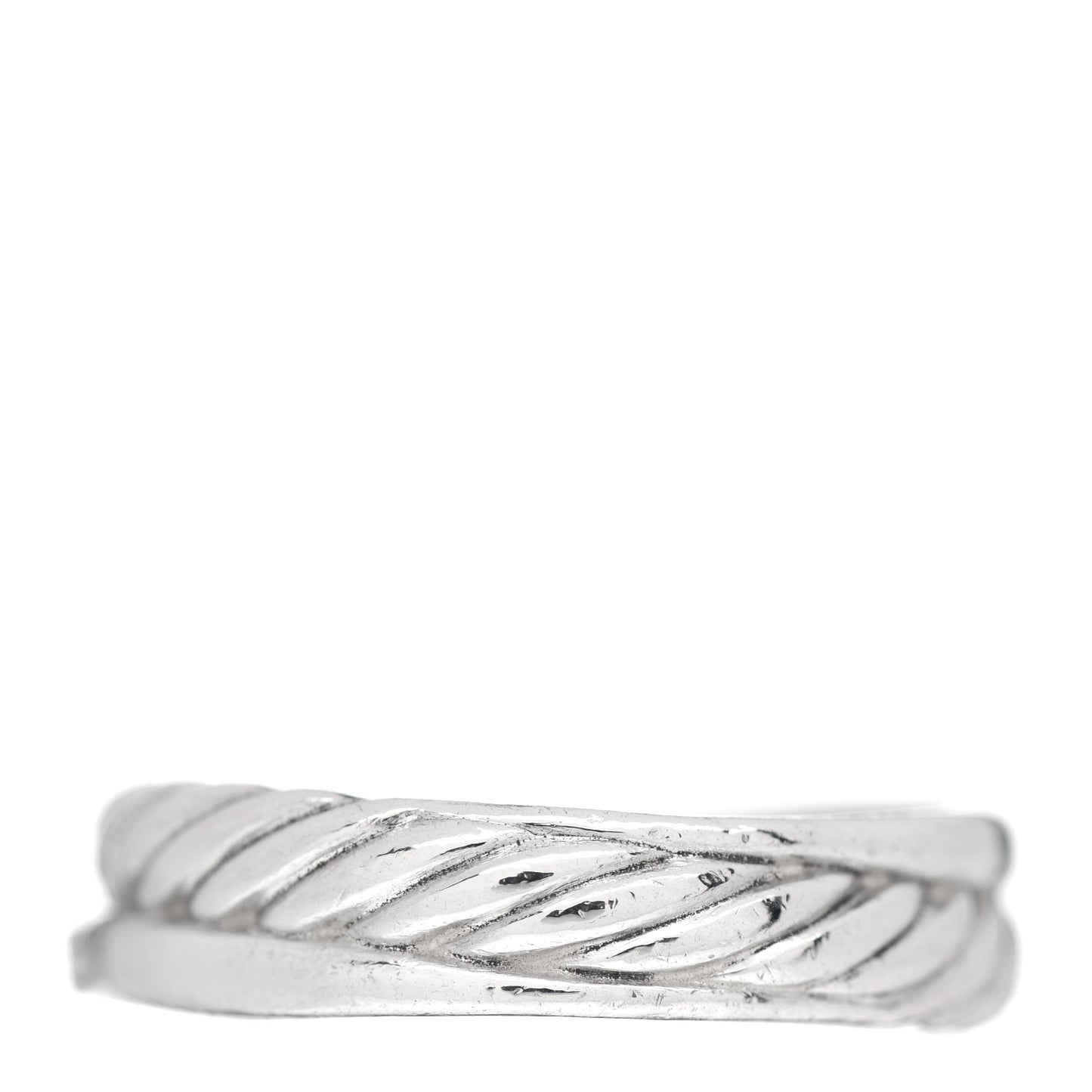Sterling Silver Diamond 5mm Crossover Ring 54 7