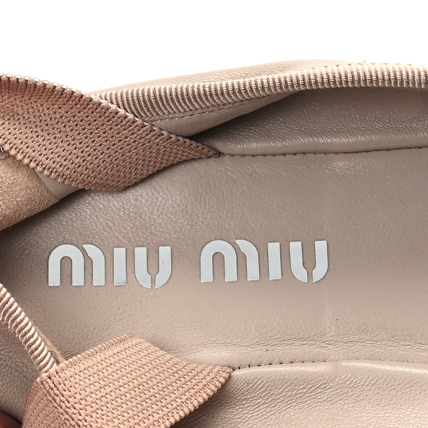 Miu Miu Goatskin Ballerina Flats 37.5 Water Lily 8 of 9