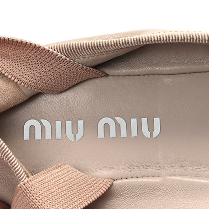 Miu Miu Goatskin Ballerina Flats 37.5 Water Lily 8 of 9