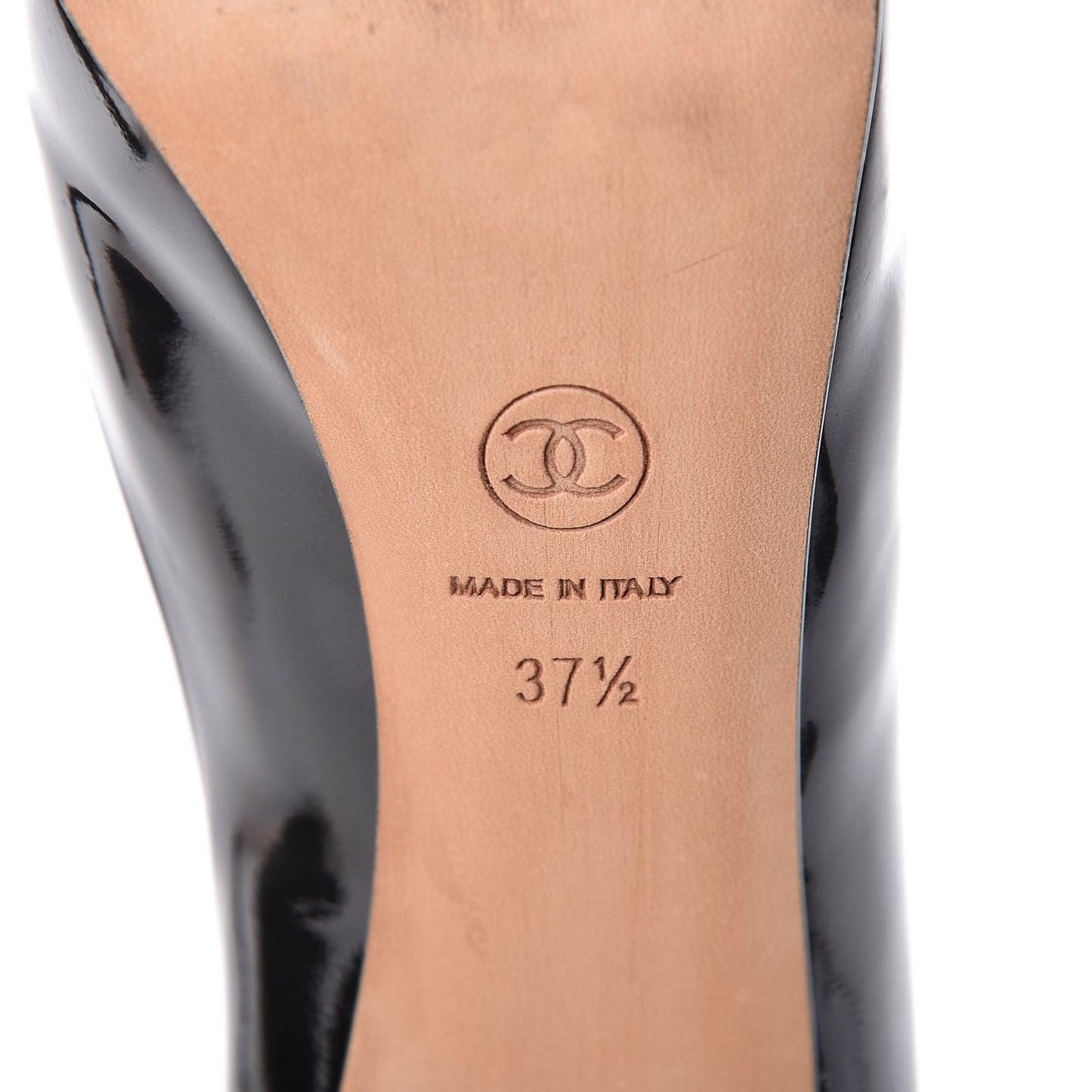 Patent Silver Cap Toe CC Pumps 37.5 Black