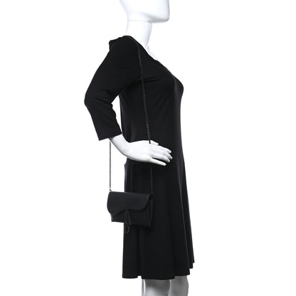 Christian Dior Ultra Matte Calfskin Saddle Chain Wallet Pouch Black 3 of 18