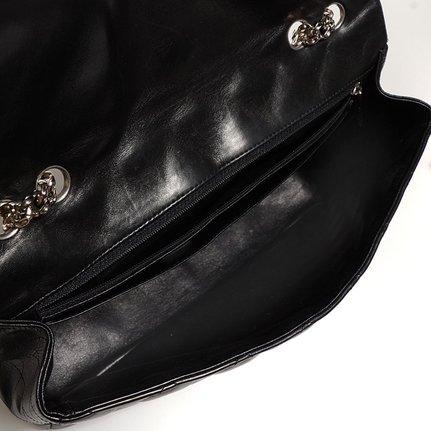Lambskin Quilted Jumbo Flap with Bijoux Chain Black