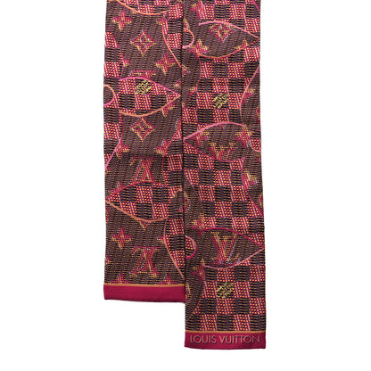 Louis Vuitton Silk Monogram Damier Pop Print Bandeau Pink 2 of 3