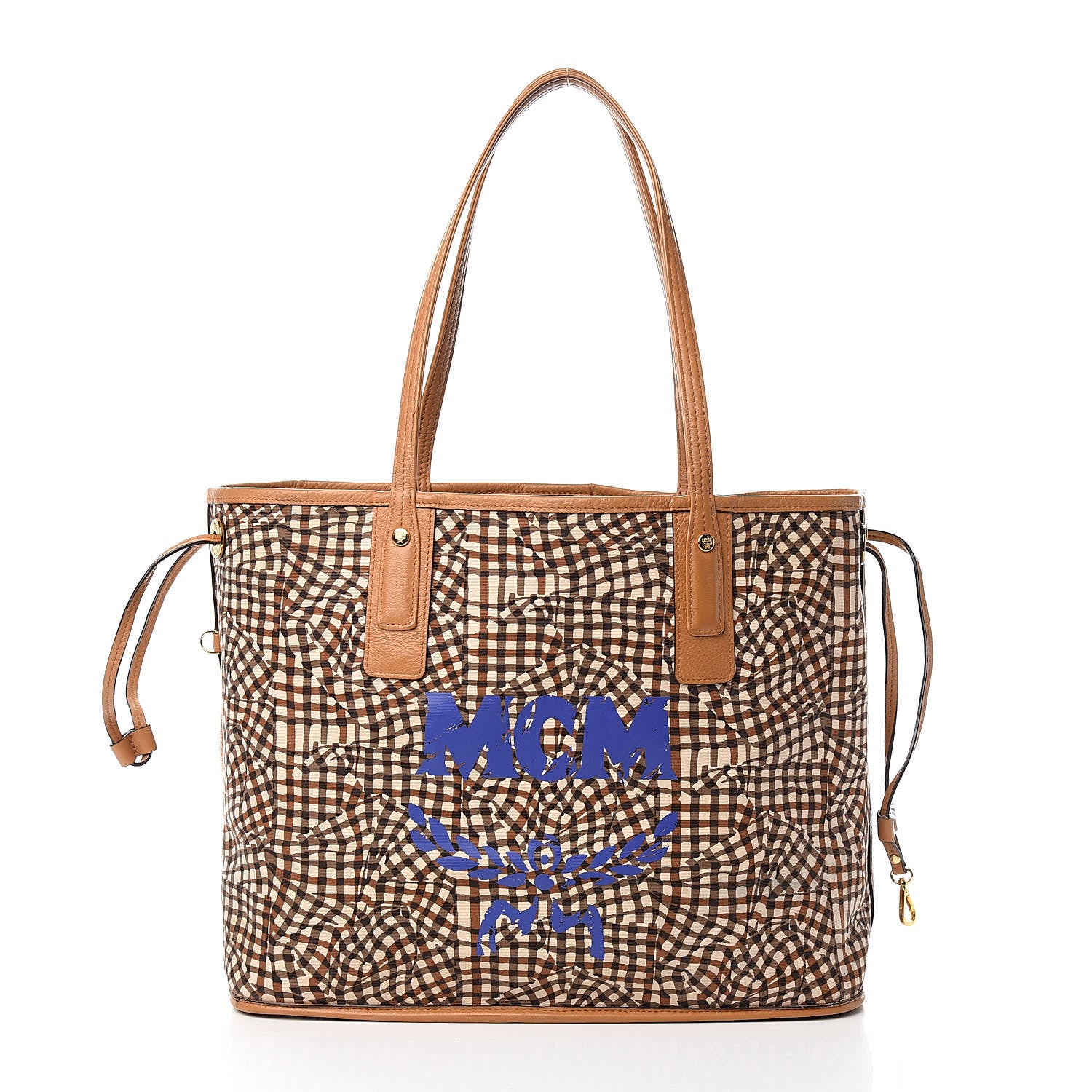 MCM Visetos Medium Liz Reversible Shopper Tote Cognac 6 of 15