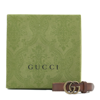 Gucci Faded Calfskin Engraved Double G Bracelet S Brown 7 of 7