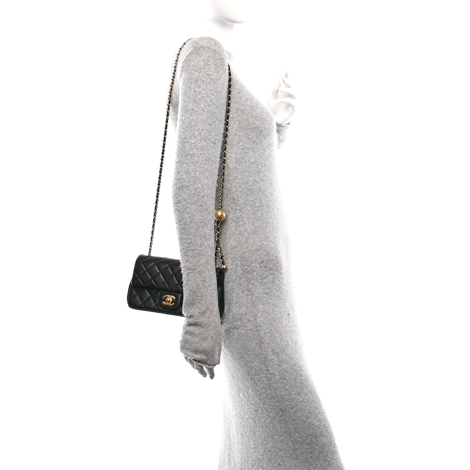 Chanel Lambskin Quilted Mini Rectangular Pearl Crush Flap Black 3 of 11