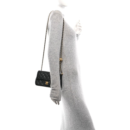 Chanel Lambskin Quilted Mini Rectangular Pearl Crush Flap Black 3 of 11