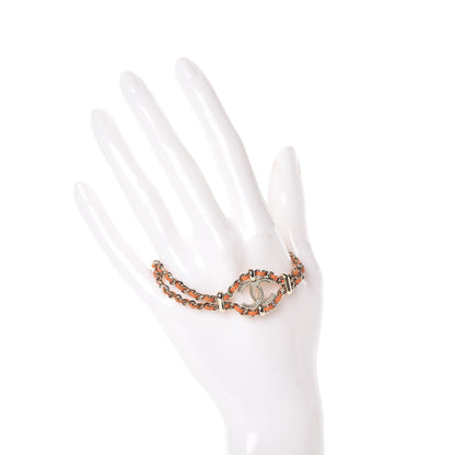 Chanel Metal Lambskin CC Chain Link Bracelet Orange 2 of 5