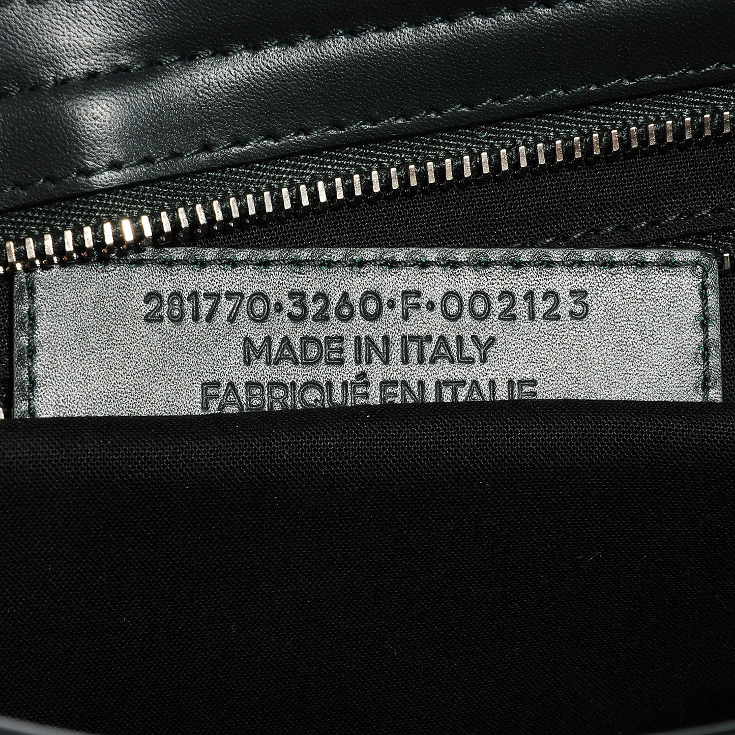 Smooth Calfskin Metallic Patent Giant 12 Silver Hardware City Vert Poker Fonce
