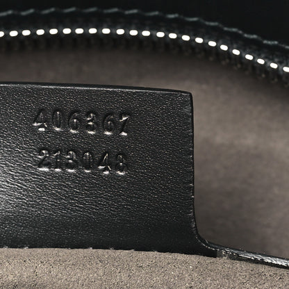 Gucci Guccissima Signature Medium Double Buckle Flap Messenger Bag Black 7 of 11