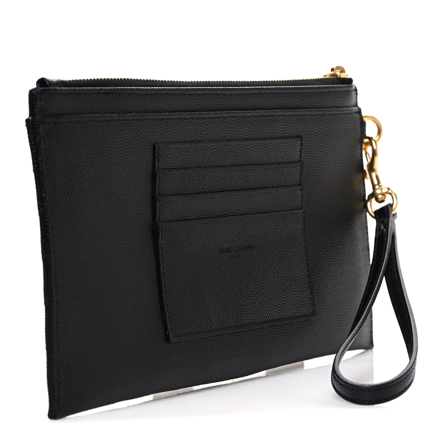 Grain De Poudre Chevron Monogram Large Bill Pouch Black