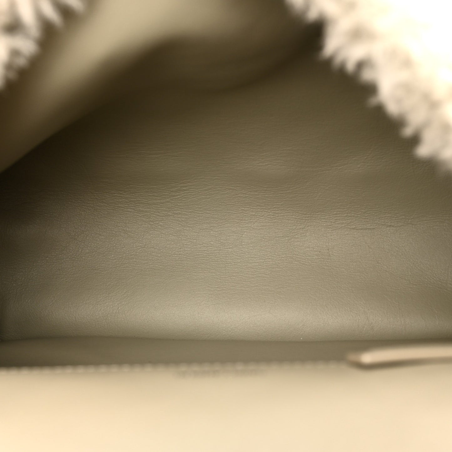 Calfskin Shearling Monogram Medium Niki Chain Satchel Grey