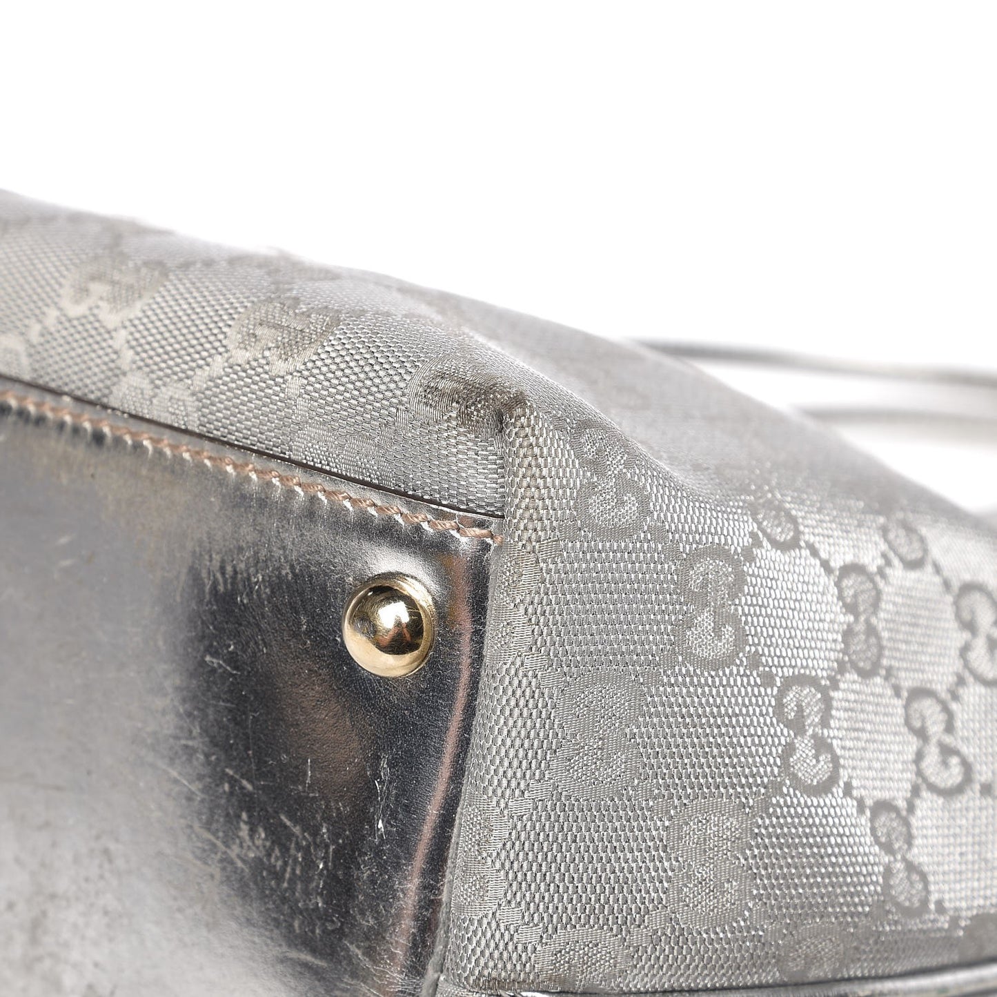 Metallic Monogram New Britt Medium Tote Silver