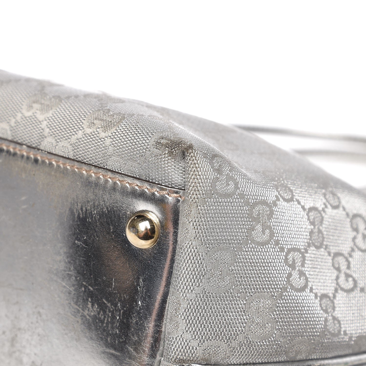 Gucci Metallic Monogram New Britt Medium Tote Silver 11 of 14