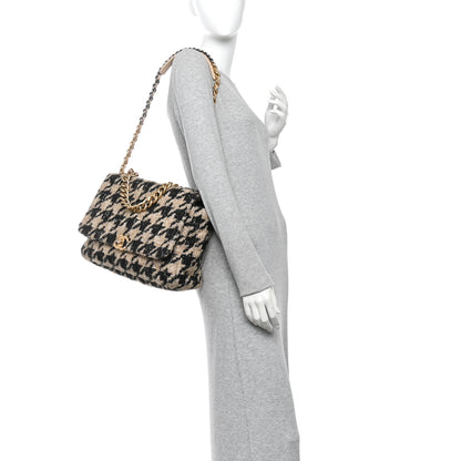 Chanel Tweed Maxi Chanel 19 Flap Beige Black 2 of 10