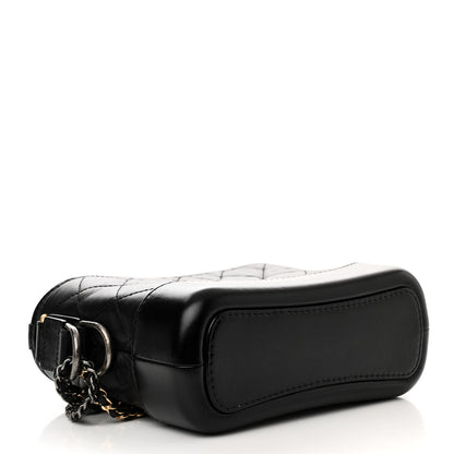 Chanel Aged Calfskin Quilted Small Gabrielle Hobo Black 4 of 11