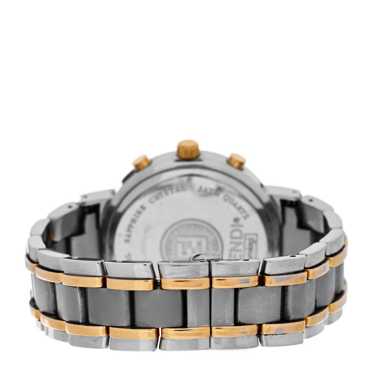 Stainless Steel 39mm Zucca Chronograph Two Tone Quartz Watch Black
