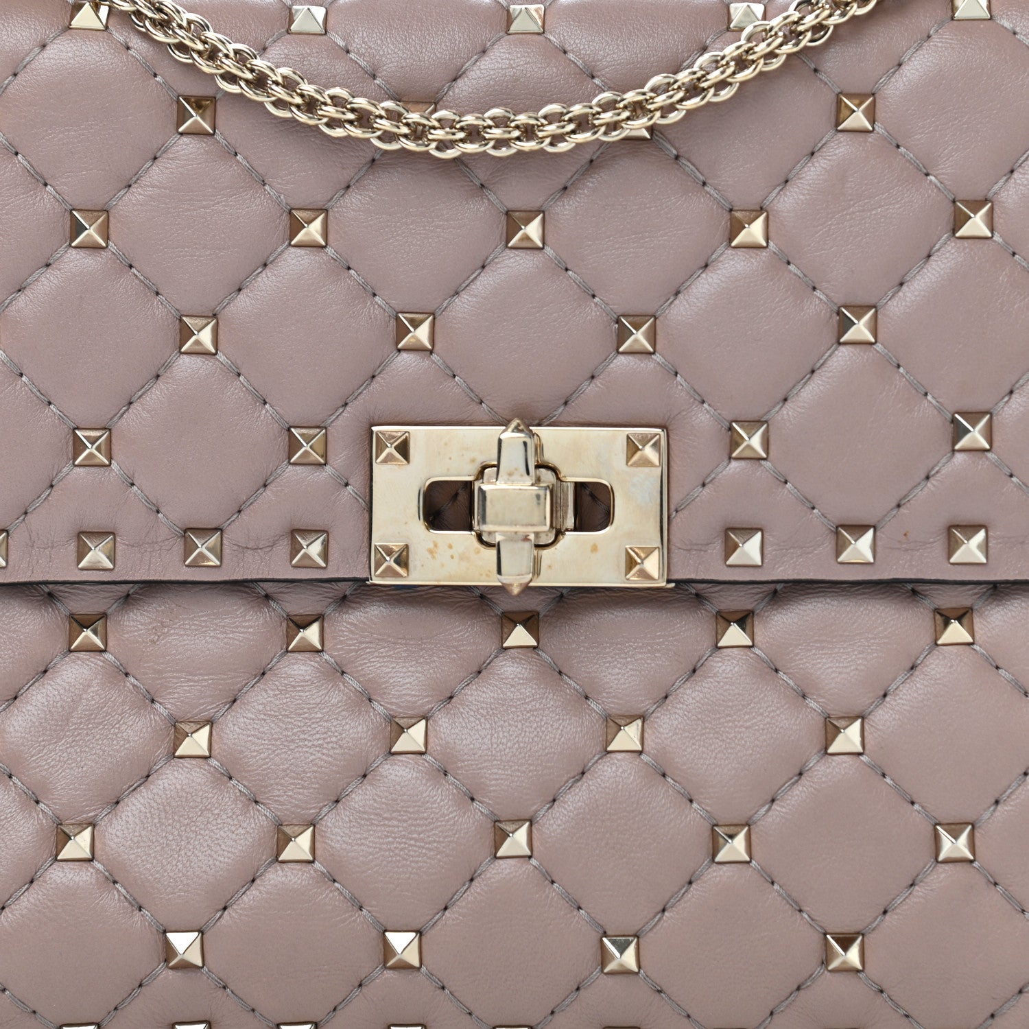 Valentino Garavani Lambskin Medium Rockstud Spike Shoulder Bag Poudre 5 of 13