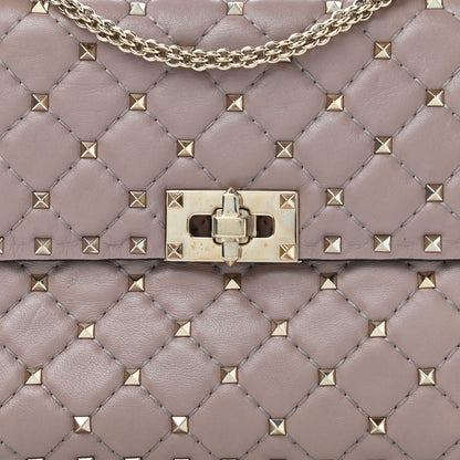Valentino Garavani Lambskin Medium Rockstud Spike Shoulder Bag Poudre 5 of 13