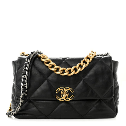 Chanel Lambskin Quilted Large Chanel 19 Flap Black 1 of 10