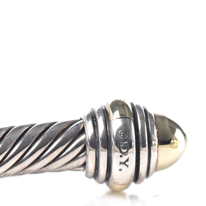 David Yurman Sterling Silver 14K Yellow Gold 5mm Cable Classics Dome Bracelet 4 of 5