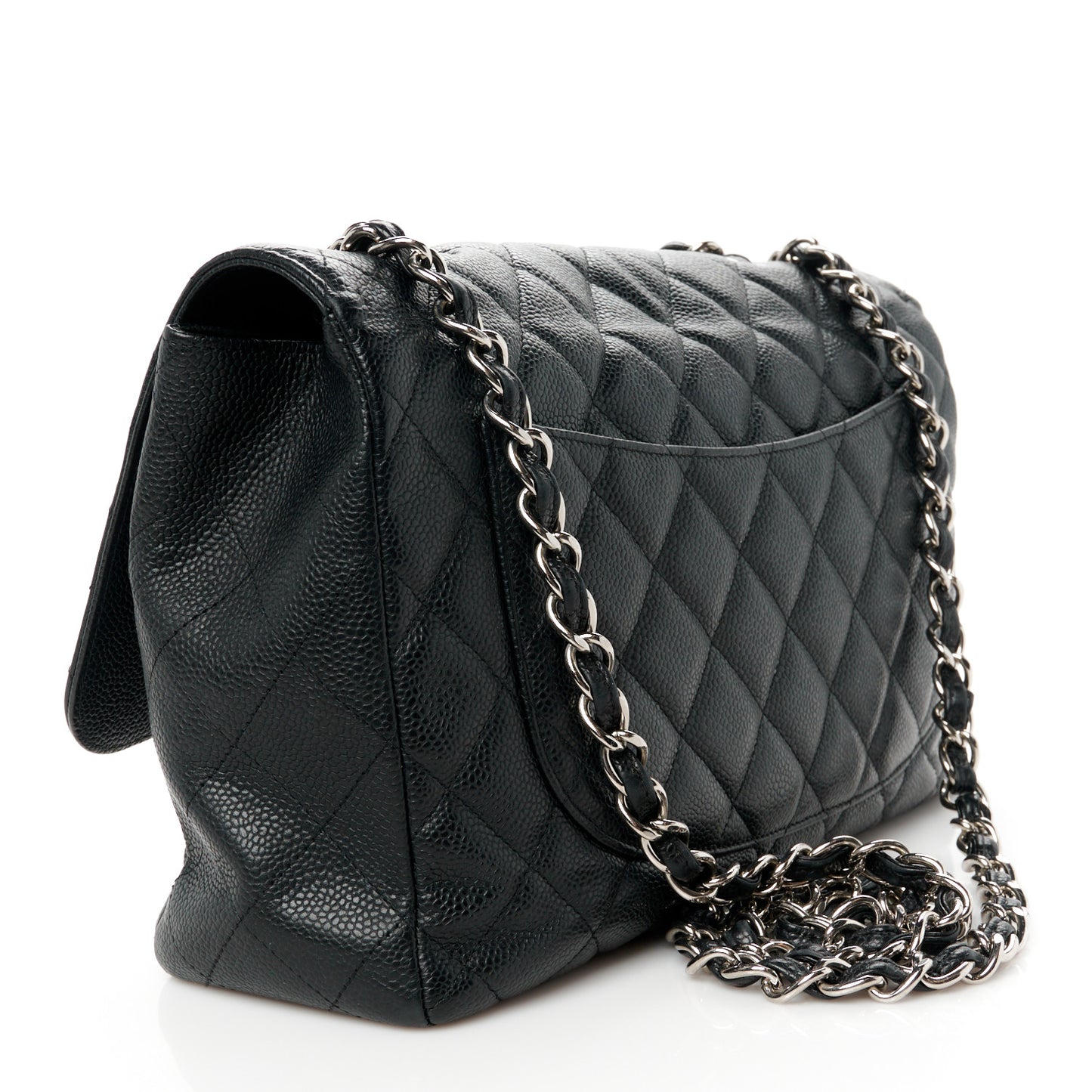 Caviar Quilted Jumbo Single Flap Black